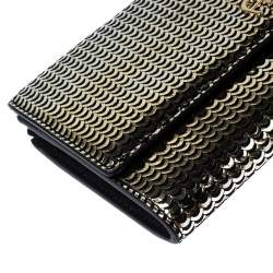 Pre Owned Aigner Metallic Gold Leather Zip Around Wallet