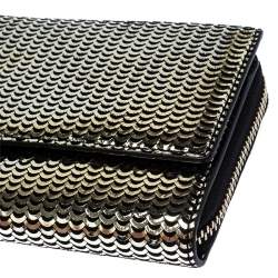 Pre Owned Aigner Metallic Gold Leather Zip Around Wallet