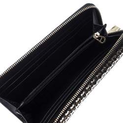 Pre Owned Aigner Metallic Gold Leather Zip Around Wallet