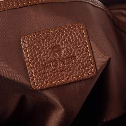 Pre Owned حقيبة كروس أيغنر إبزيم شعار جلد ونايلون بنية / بيج