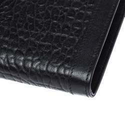 Pre Owned Aigner Black Leather Cavallina Zip Around Wallet