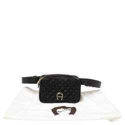 Pre Owned Aigner Black Quilted Leather Garda Belt Bag