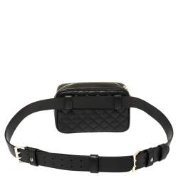Pre Owned Aigner Black Quilted Leather Garda Belt Bag