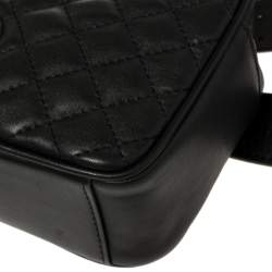 Pre Owned Aigner Black Quilted Leather Garda Belt Bag