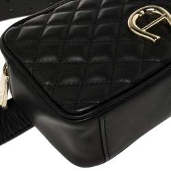 Pre Owned Aigner Black Quilted Leather Garda Belt Bag