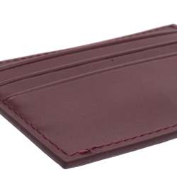 Pre Owned Aigner Burgundy Leather Card Holder