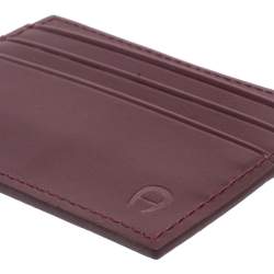 Pre Owned Aigner Burgundy Leather Card Holder