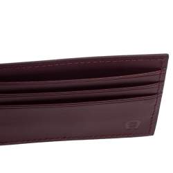 Pre Owned Aigner Burgundy Leather Card Holder