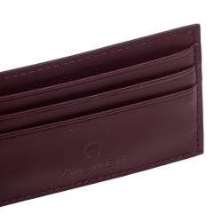 Pre Owned Aigner Burgundy Leather Card Holder