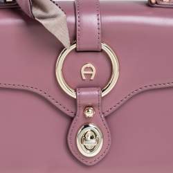 مملوكة مسبقًا حقيبة أيغنر ميني فلورينتينا جلد وردي بيد علوية