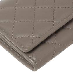 Pre Owned Aigner Beige Quilted Leather Flap Continental Wallet