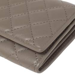 Pre Owned Aigner Beige Quilted Leather Flap Continental Wallet