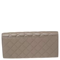 Pre Owned Aigner Beige Quilted Leather Flap Continental Wallet