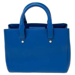 Pre Owned Aigner Blue Leather Satchel