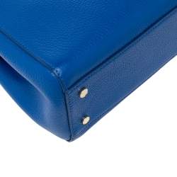 Pre Owned Aigner Blue Leather Satchel