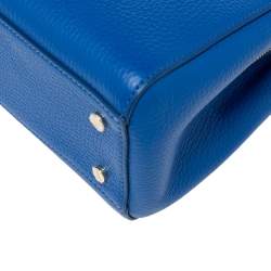 Pre Owned Aigner Blue Leather Satchel