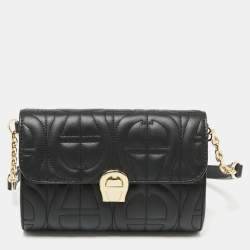 Aigner Black Leather Genovena Belt Bag  