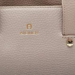 Pre Owned Aigner Beige/Black Ombre Leather Ivy Tote