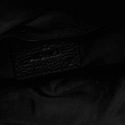 Pre Owned Aigner Black Leather Buckle Top Zip Pouch