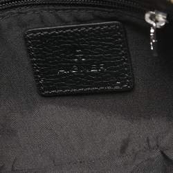 Aigner Black Leather Top Zip Baguette 