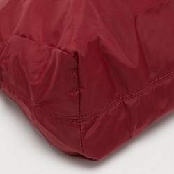 Pre Owned Aigner Red/Brown Nylon Piccolina Tote