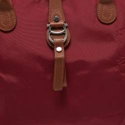Pre Owned Aigner Red/Brown Nylon Piccolina Tote