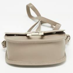 Aigner Beige Leather Logo Flap Shoulder Bag