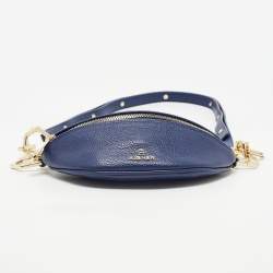 Pre Owned Aigner Blue Leather Small Serena Belt Bag