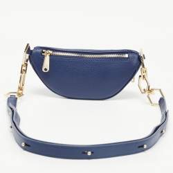 Pre Owned Aigner Blue Leather Small Serena Belt Bag