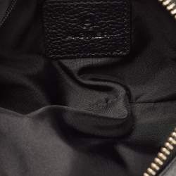 Pre Owned Aigner Black Leather Buckle Baguette Bag