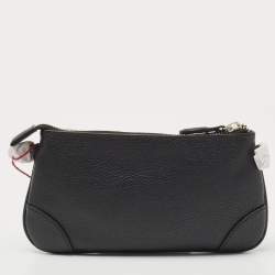 Pre Owned Aigner Black Leather Buckle Baguette Bag