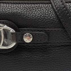 Pre Owned Aigner Black Leather Buckle Baguette Bag