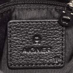 Pre Owned Aigner Black Leather Buckle Logo Clutch Bag