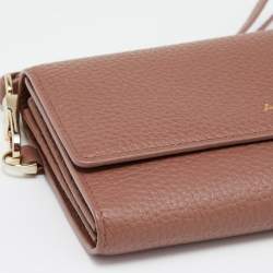 Pre Owned Aigner Brown Leather Flap Continental Wristlet Wallet