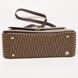 Aigner Brown Signature Coated Canvas Genoveva Top Handle Bag