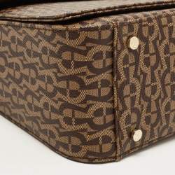 Aigner Brown Signature Coated Canvas Genoveva Top Handle Bag