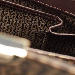 Aigner Brown Signature Coated Canvas Genoveva Top Handle Bag