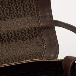 Aigner Brown Signature Coated Canvas Genoveva Top Handle Bag