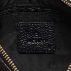 Aigner Black Leather Buckle Baguette Bag