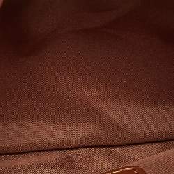 Pre Owned Aigner Purple/Brown Nylon and Leather Buckle Clutch Bag