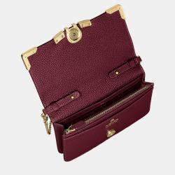 Pre Owned Aigner Burgundy shaking gold DIADORA Burgundy Bill and Card Case