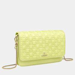 Aigner Fresh green shiny light gold Metal Fashion Wallet on Chain Fresh Green
