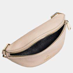 Pre Owned Aigner Light Taupe shiny light gold Metal Serena Light Taupe Belt Bag S