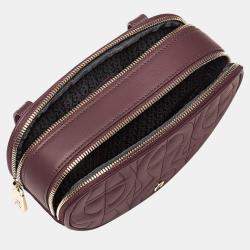Pre Owned Aigner Burgundy shiny light gold Metal IVY Burgundy Evening Bag S