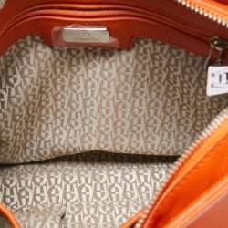 Aigner Orange Leather Logo Crossbody Bag