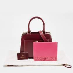 Pre Owned Aigner Burgundy Leather Amber Satchel