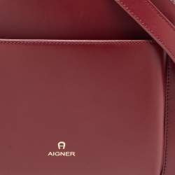 Pre Owned Aigner Burgundy Leather Amber Satchel