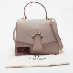 Aigner Lilac Leather Jada Top Handle Bag