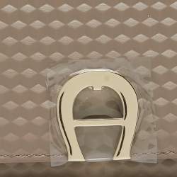 Pre Owned Aigner Beige Leather Pria Trifold Wallet