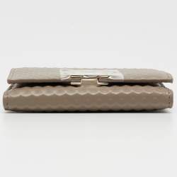 Pre Owned Aigner Beige Leather Pria Trifold Wallet